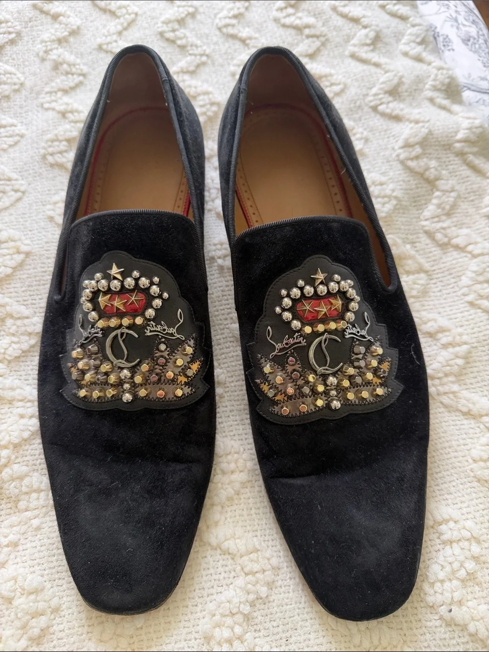 Authentic Christian Louboutin Dandelion Flat Men’s Loafer with Studs size 45